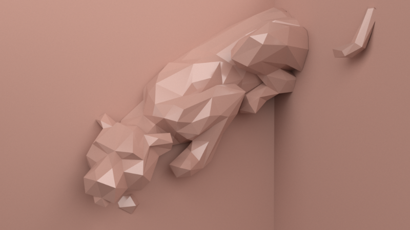 google valesco dublin low poly sculpture 3d render