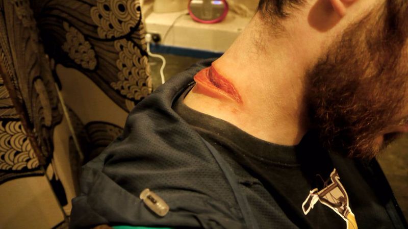stab wound prosthetic sfx make up