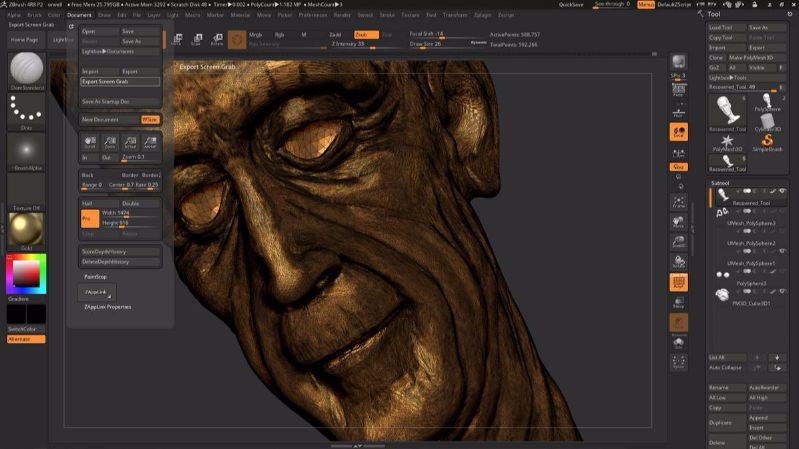 3d model zbrush george orwell