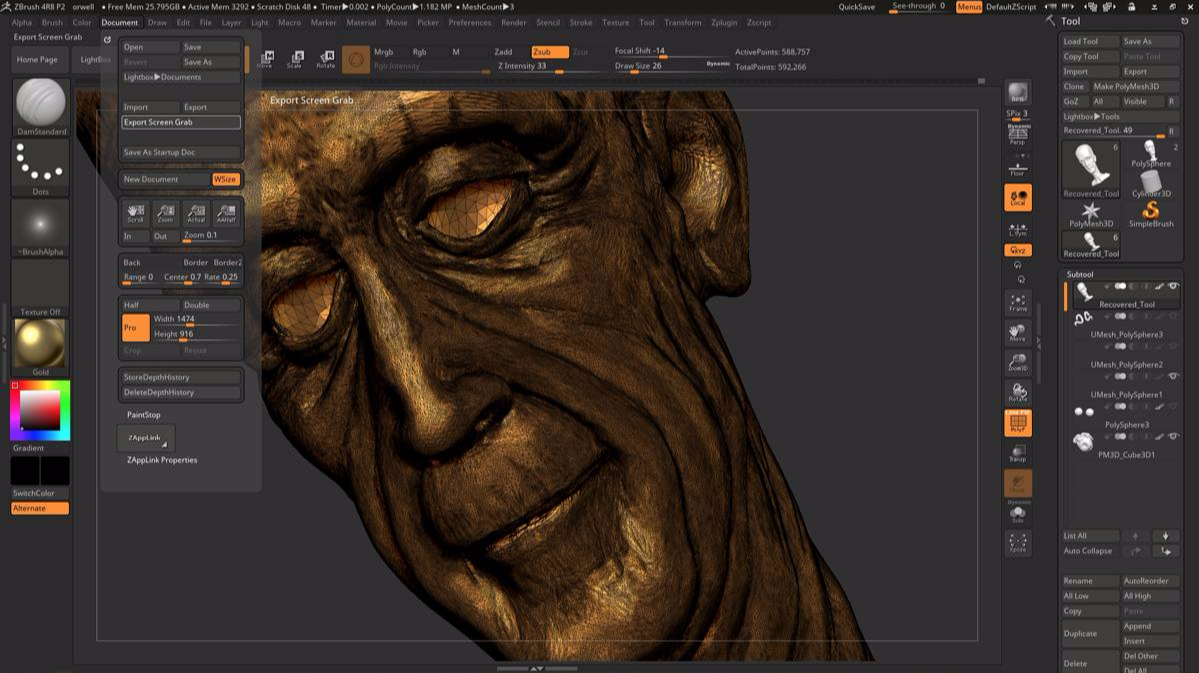 3d model zbrush george orwell
